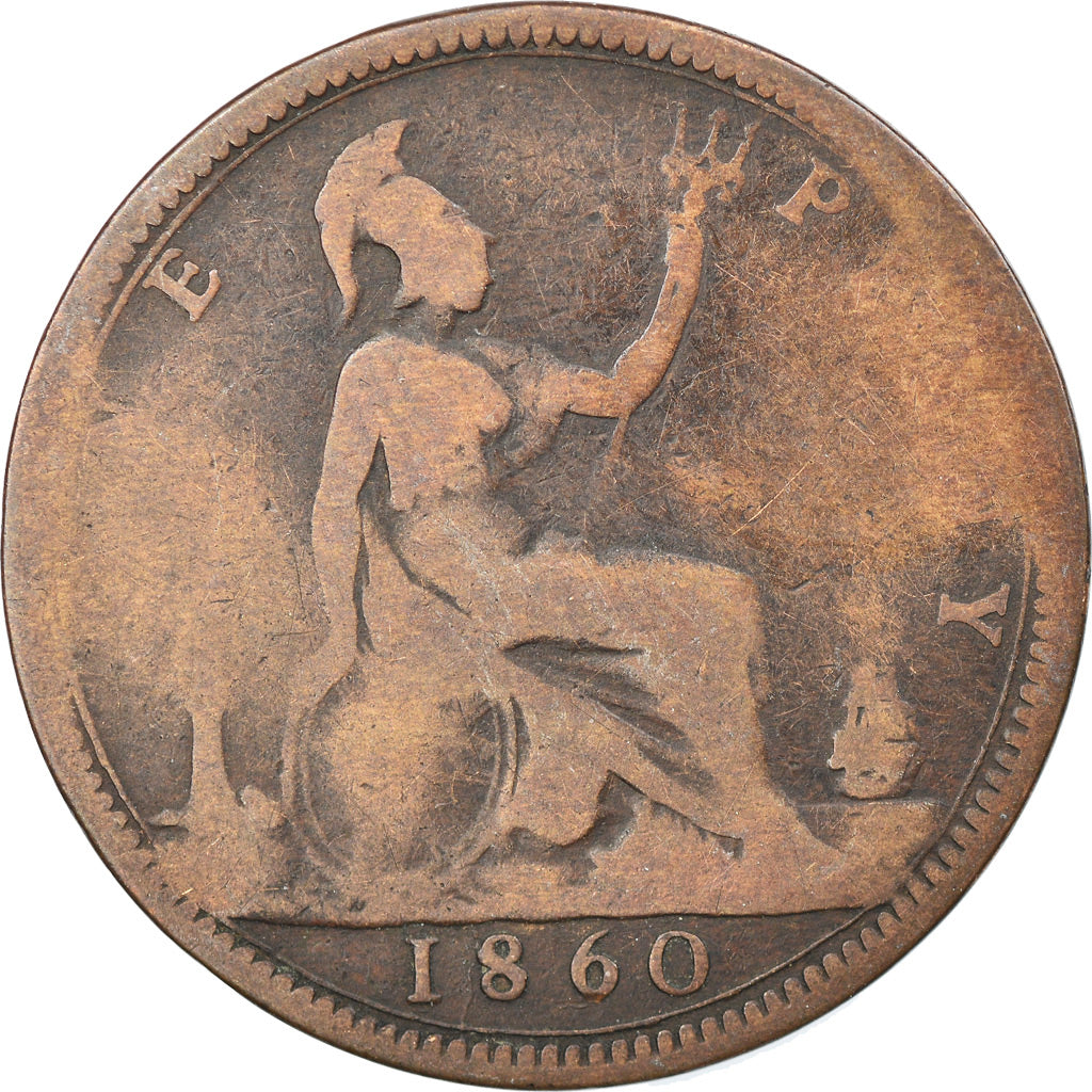 Monnaie, Grande-Bretagne, Victoria, Penny, 1860, TB+, Bronze, KM:749.1
