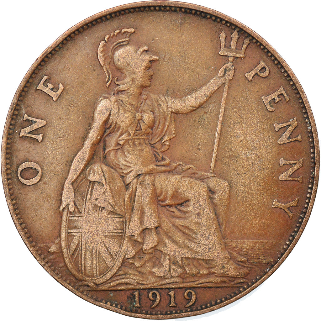 Coin, Great Britain, George V, Penny, 1919, EF(40-45), Bronze, KM:810