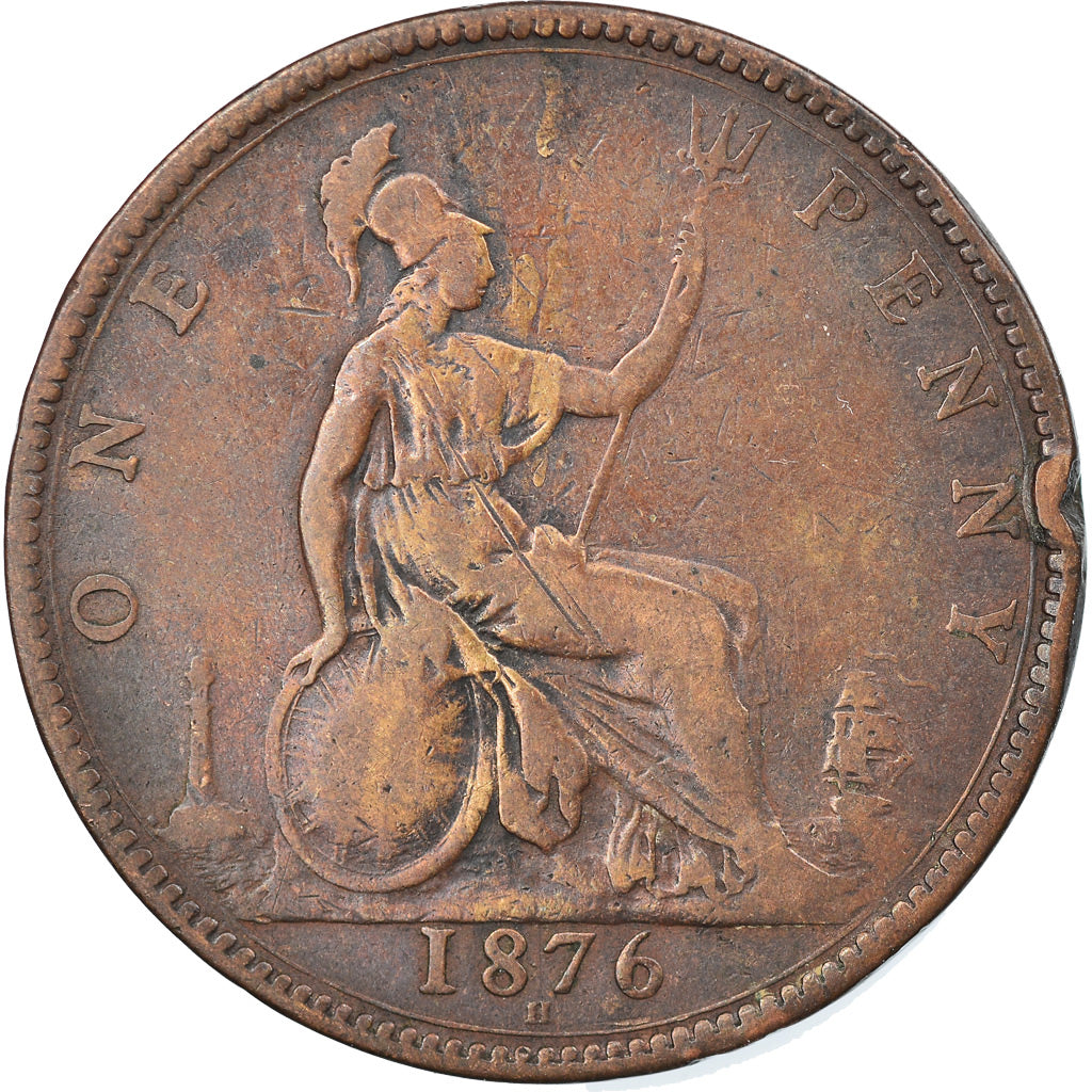 Coin, Great Britain, Victoria, Penny, 1876, EF(40-45), Bronze, KM:755