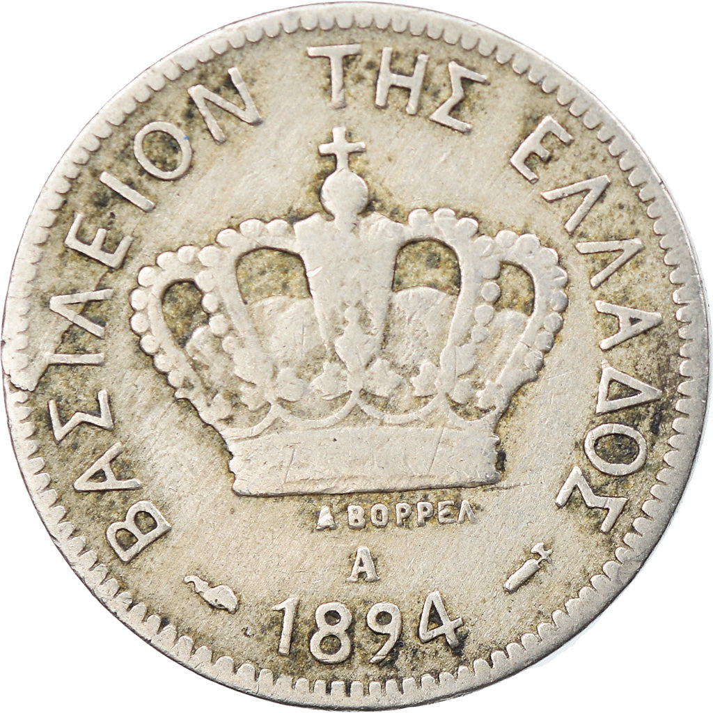 Moneda, Grecia, George I, 10 Lepta, 1894, Paris, MBC, Cobre - níquel, KM:59