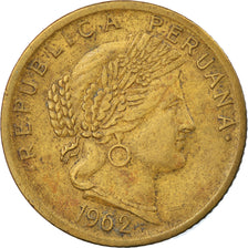 Moneda, Perú, 10 Centavos, 1962, Lima, BC+, Latón, KM:224.2