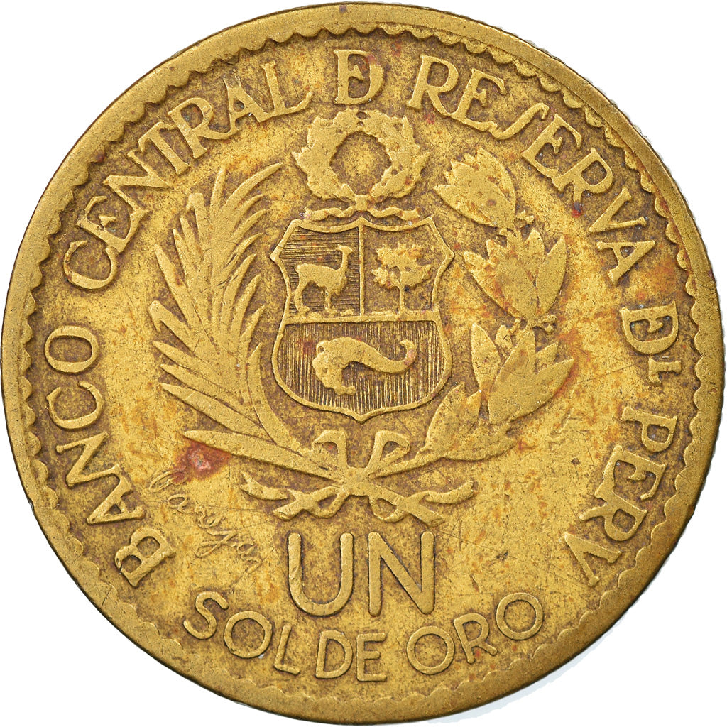 Münze, Peru, Sol, 1965, Lima, SS, Messing, KM:240