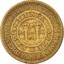 Coin, Peru, 1/2 Sol, 1965, Lima, VF(30-35), Brass, KM:239