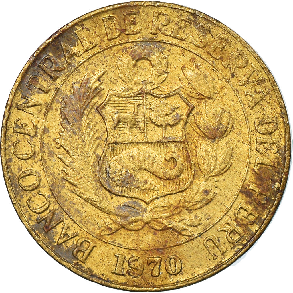 Munten, Peru, 5 Centavos, 1970, Lima, FR+, Tin, KM:244.2