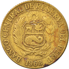 Coin, Peru, 25 Centavos, 1968, Lima, VF(30-35), Brass, KM:246.1