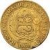 Coin, Peru, 25 Centavos, 1968, Lima, VF(30-35), Brass, KM:246.1