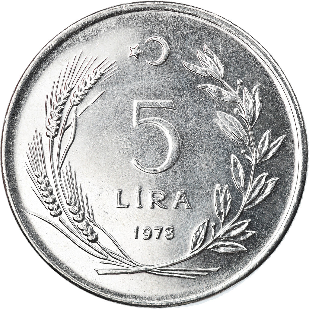 Coin, Turkey, 5 Lira, 1978, AU(55-58), Stainless Steel, KM:905
