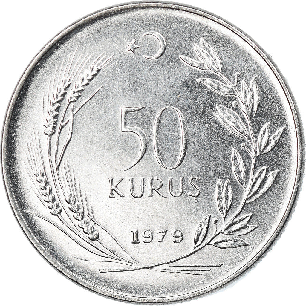 Moneta, Turchia, 50 Kurus, 1979, BB+, Acciaio inossidabile, KM:899