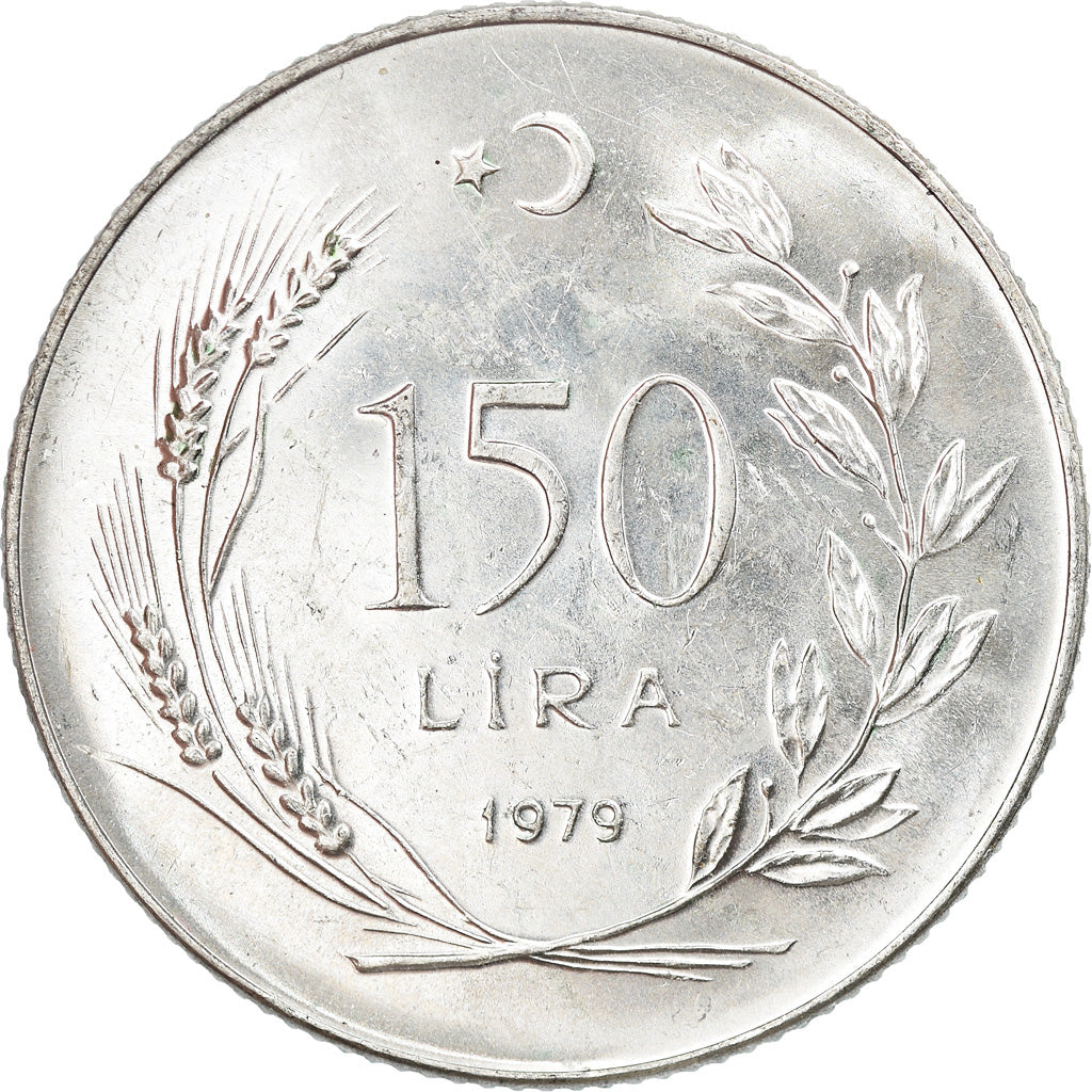 Coin, Turkey, 150 Lira, 1979, AU(50-53), Silver, KM:929.1