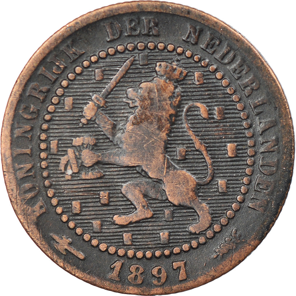 Moneda, Países Bajos, Wilhelmina I, Cent, 1897, MBC, Bronce, KM:107.2