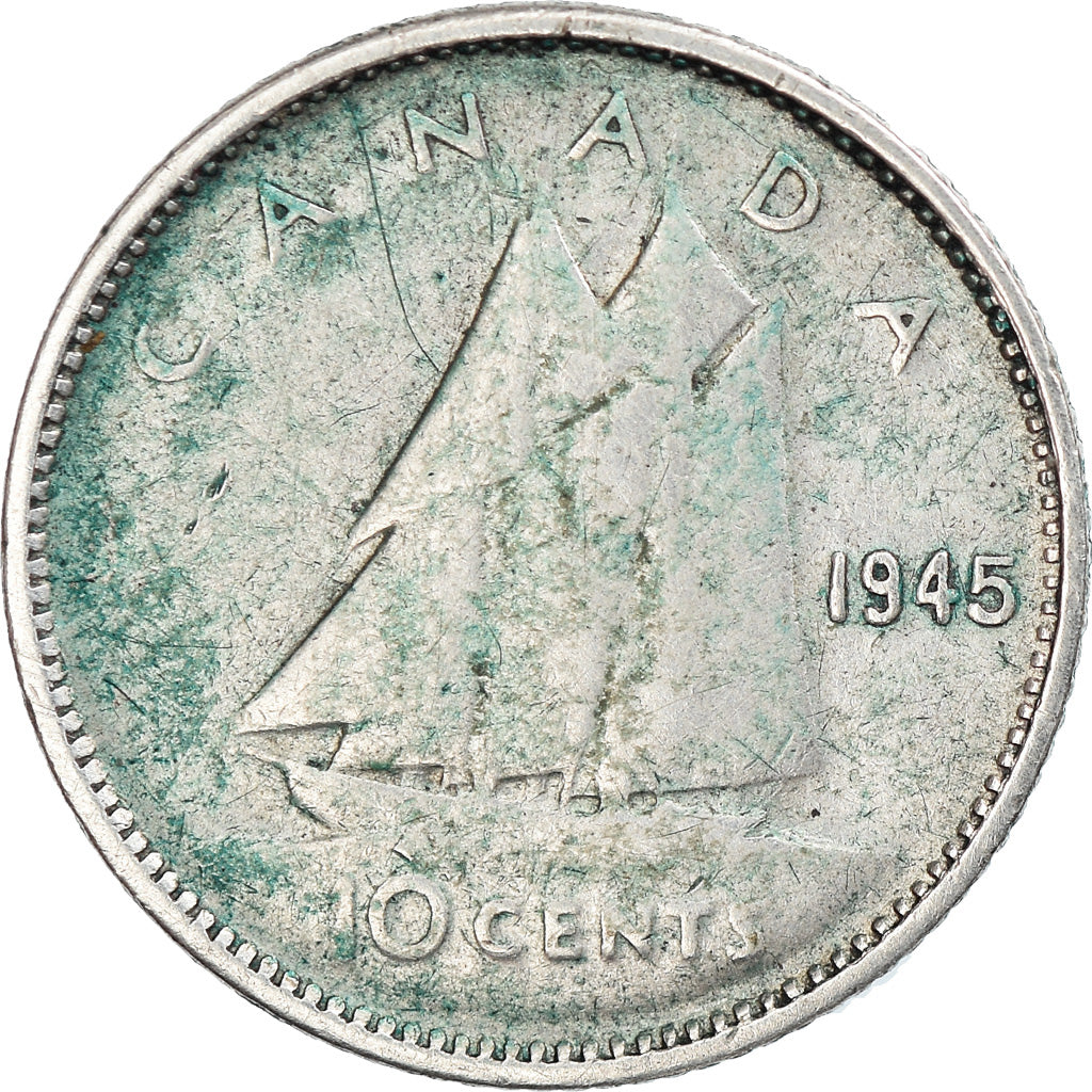 Coin, Canada, George VI, 10 Cents, 1945, Royal Canadian Mint, Ottawa, VF(30-35)