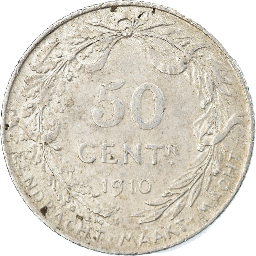 Moneta, Belgia, 50 Centimes, 1910, EF(40-45), Srebro, KM:71