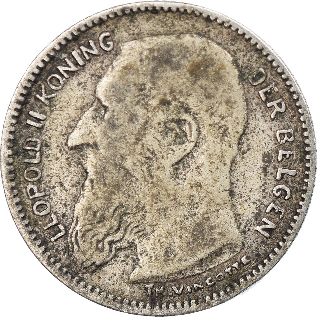 Moneta, Belgia, 50 Centimes, 1907, VF(30-35), Srebro, KM:61.1