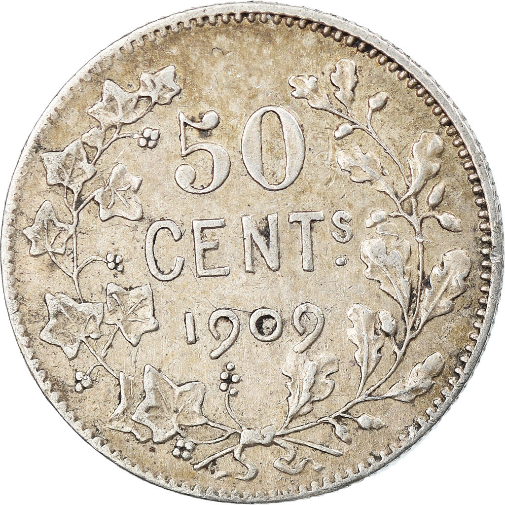 Coin, Belgium, 50 Centimes, 1909, EF(40-45), Silver, KM:60.1