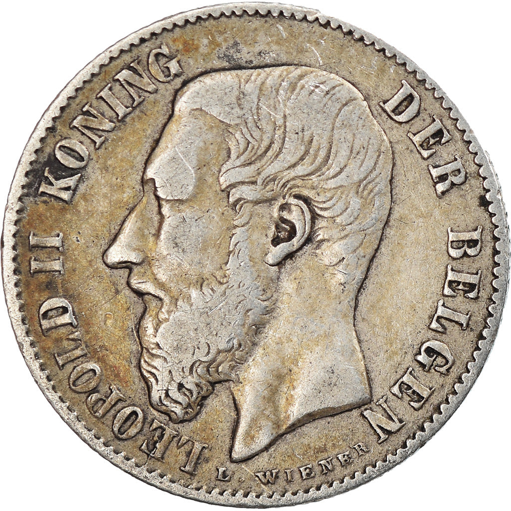 Moneta, Belgia, Leopold II, 50 Centimes, 1886, EF(40-45), Srebro, KM:27