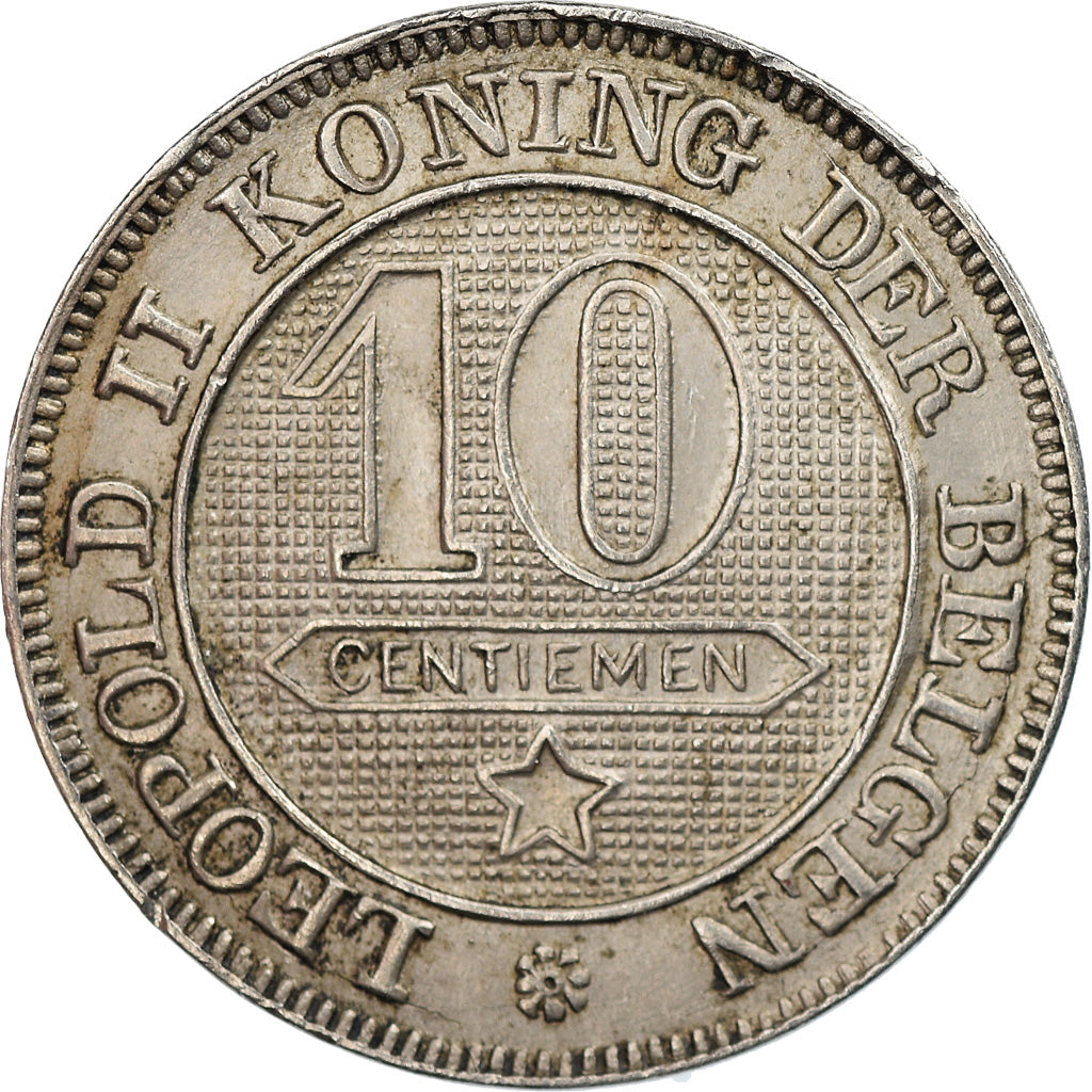 Coin, Belgium, Leopold II, 10 Centimes, 1895, EF(40-45), Copper-nickel, KM:43