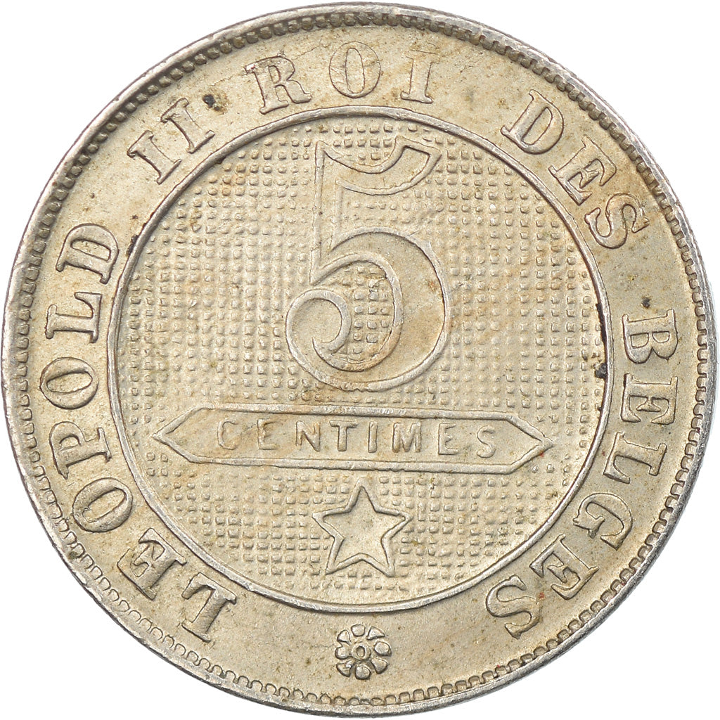 Coin, Belgium, Leopold II, 5 Centimes, 1900, EF(40-45), Copper-nickel, KM:40