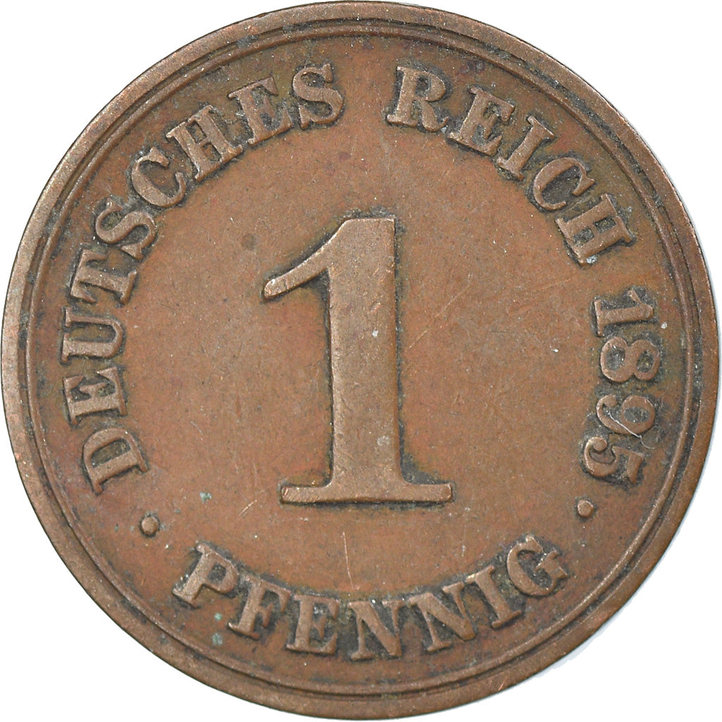 Moneda, ALEMANIA - IMPERIO, Wilhelm II, Pfennig, 1895, Berlin, MBC, Cobre, KM:10