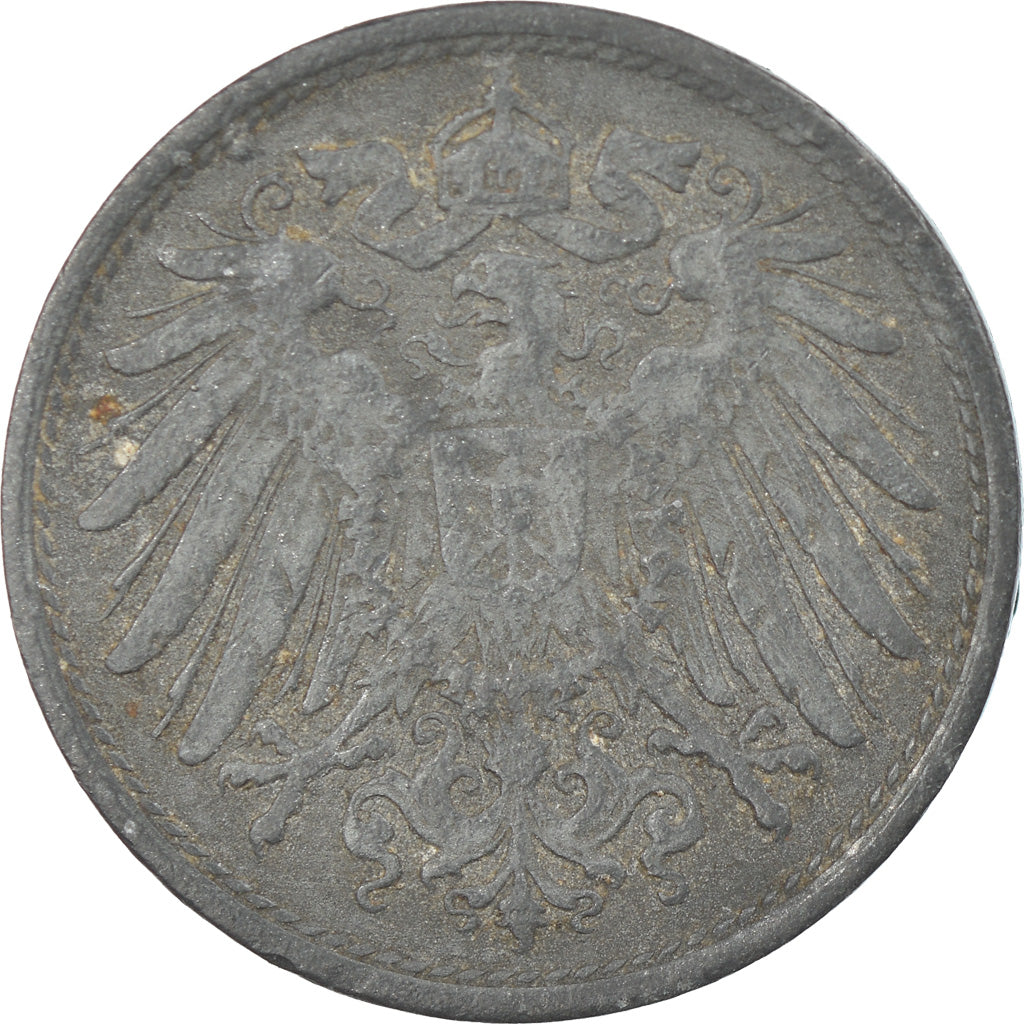 Moneta, NIEMCY - IMPERIUM, 10 Pfennig, 1918, VF(30-35), Cynk, KM:26