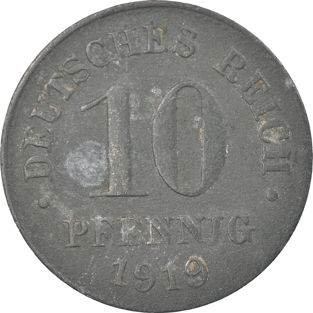 Monnaie, GERMANY - EMPIRE, 10 Pfennig, 1919, TB+, Zinc, KM:26