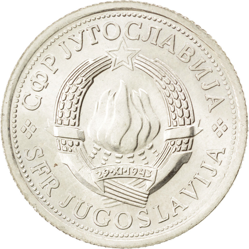 YUGOSLAVIA, Dinar, 1976, KM #61, MS(65-70), Copper-Nickel-Zinc, 21.8, 3.95