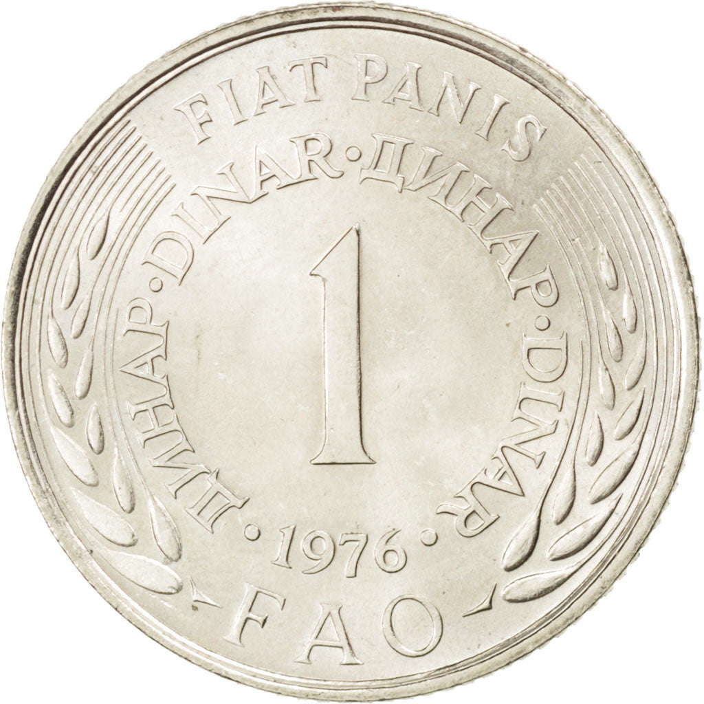 YUGOSLAVIA, Dinar, 1976, KM #61, MS(65-70), Copper-Nickel-Zinc, 21.8, 3.95
