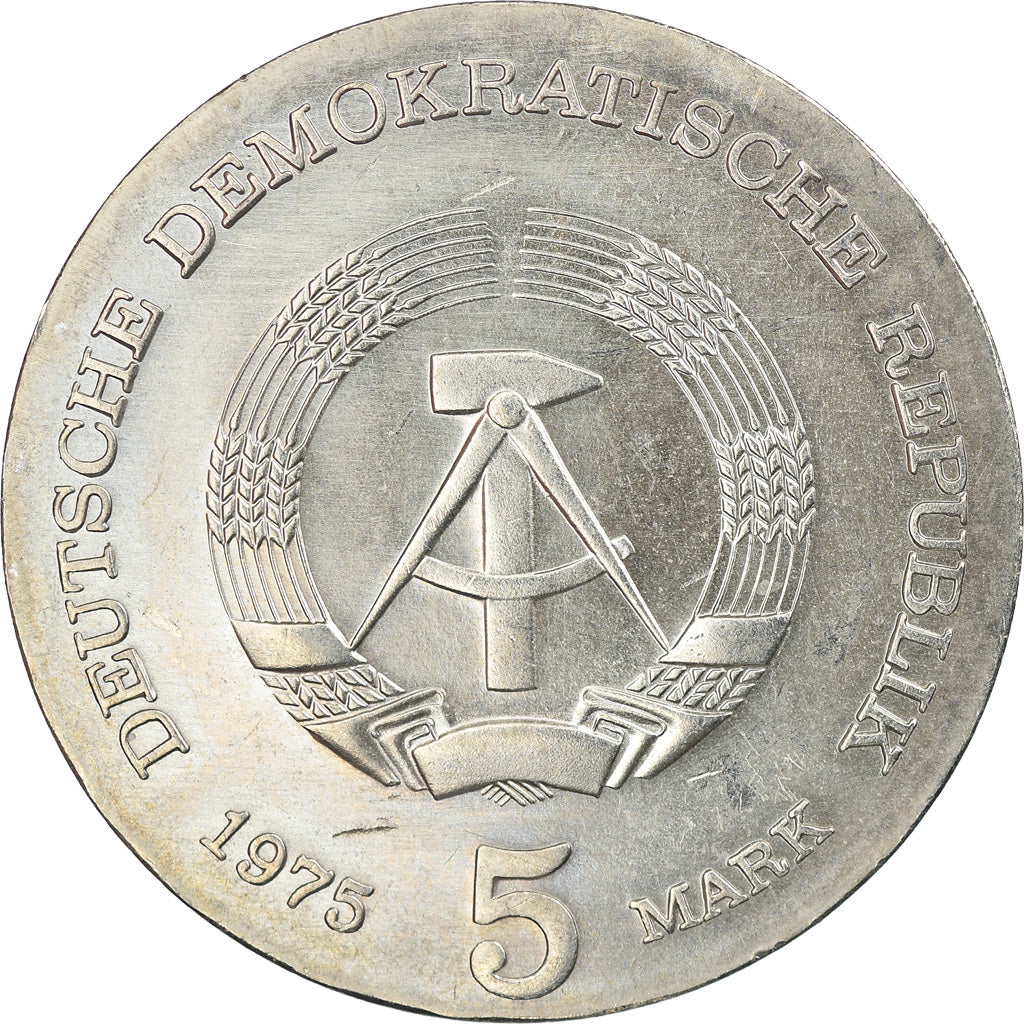 Coin, GERMAN-DEMOCRATIC REPUBLIC, 5 Mark, 1975, EF(40-45), Copper-nickel, KM:54