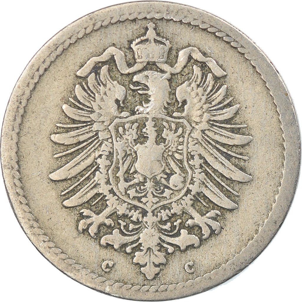 Moneta, NIEMCY - IMPERIUM, Wilhelm I, 5 Pfennig, 1876, Frankfurt, EF(40-45)