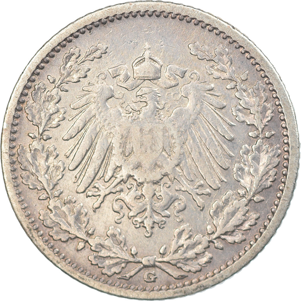 Munten, DUITSLAND - KEIZERRIJK, 1/2 Mark, 1905, Karlsruhe, ZF, Zilver, KM:17