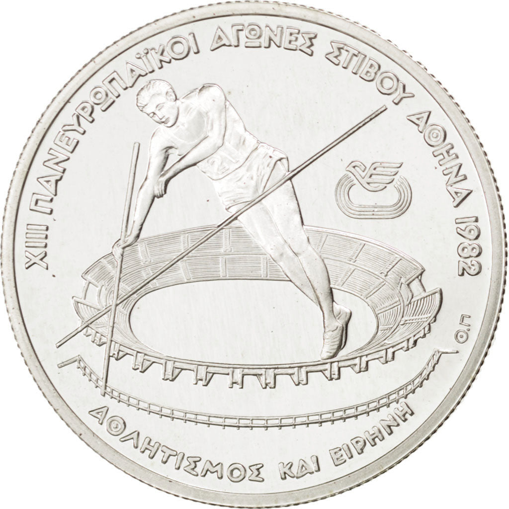 GREECE, 100 Drachmai, 1982, KM #136, MS(65-70), Silver, 5.88