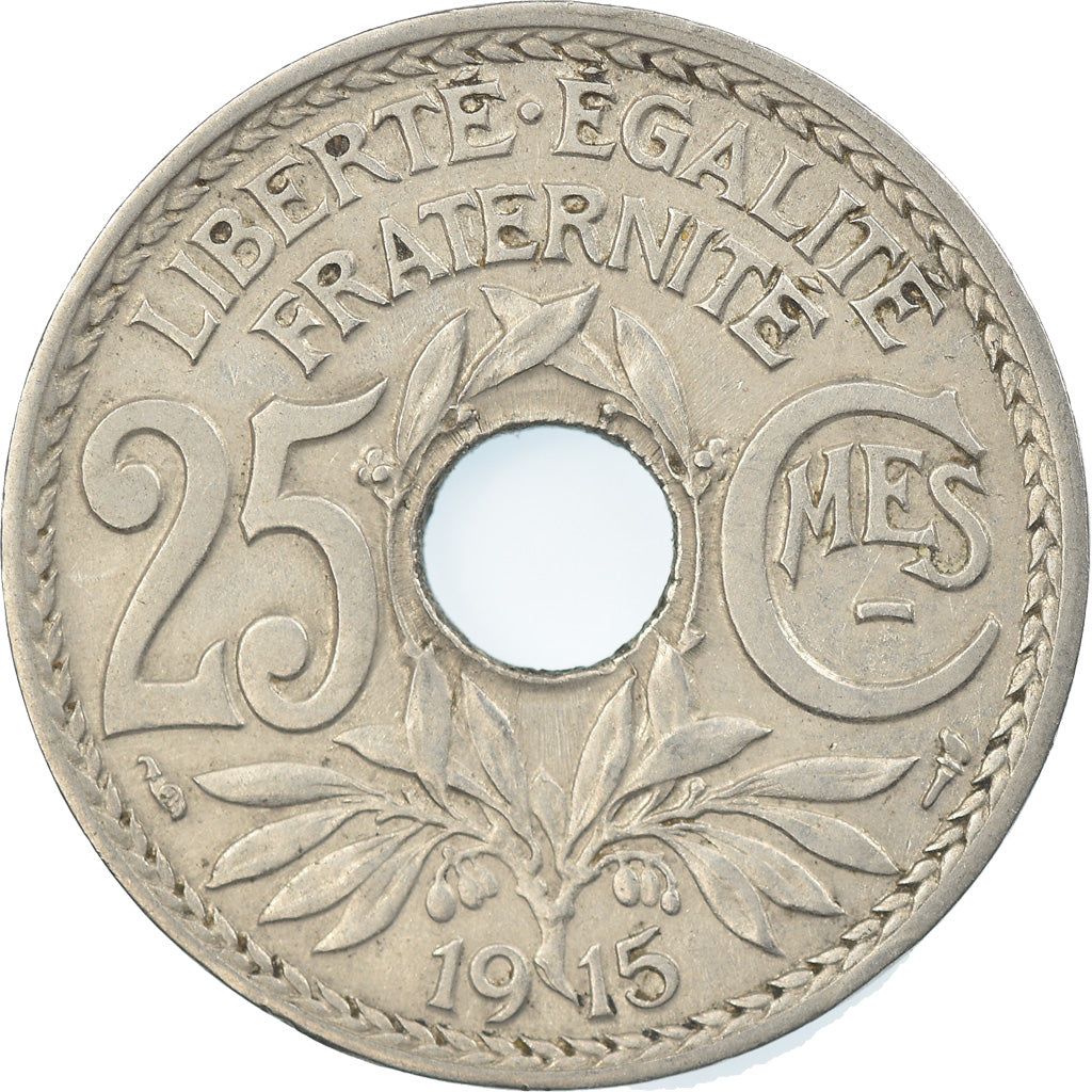 Monnaie, France, Lindauer, 25 Centimes, 1915, TTB, Nickel, Gadoury:379, KM:867