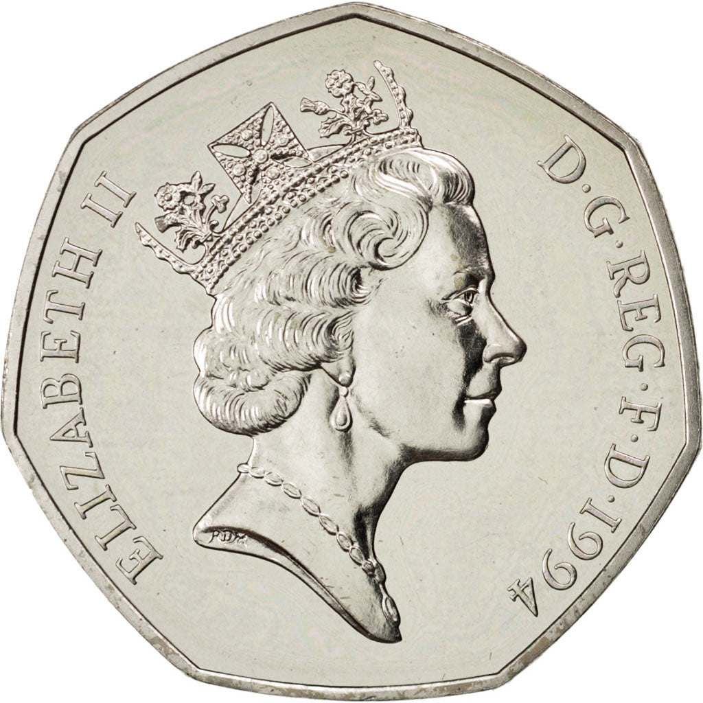 GREAT BRITAIN, 50 Pence, 1994, KM #966, MS(65-70), Copper-Nickel, 30, 13.57