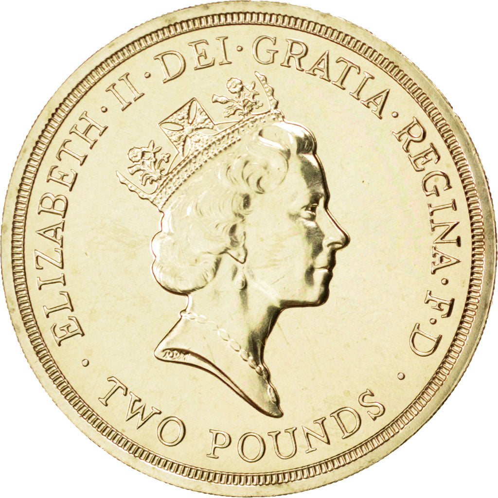 GREAT BRITAIN, 2 Pounds, 1986, KM #947, AU(55-58), Nickel-Brass, 28.4, 16.01