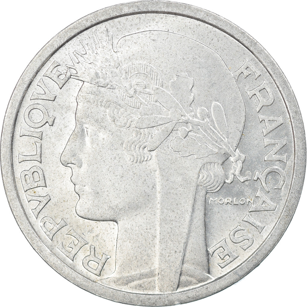 Moeda, França, Morlon, 2 Francs, 1950, Paris, AU(55-58), Alumínio, KM:886a.1