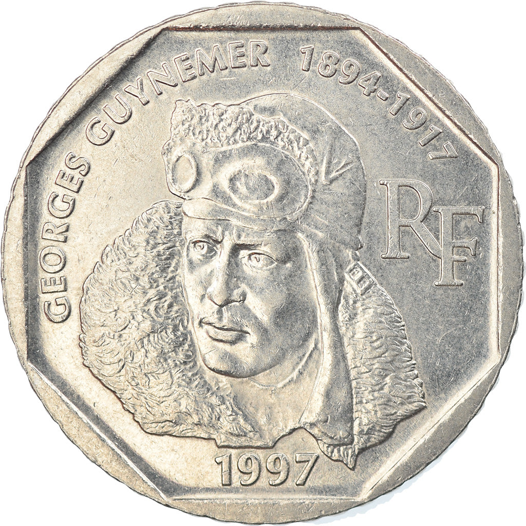 Moeda, França, Guynemer, 2 Francs, 1997, Paris, EF(40-45), Níquel, KM:1187