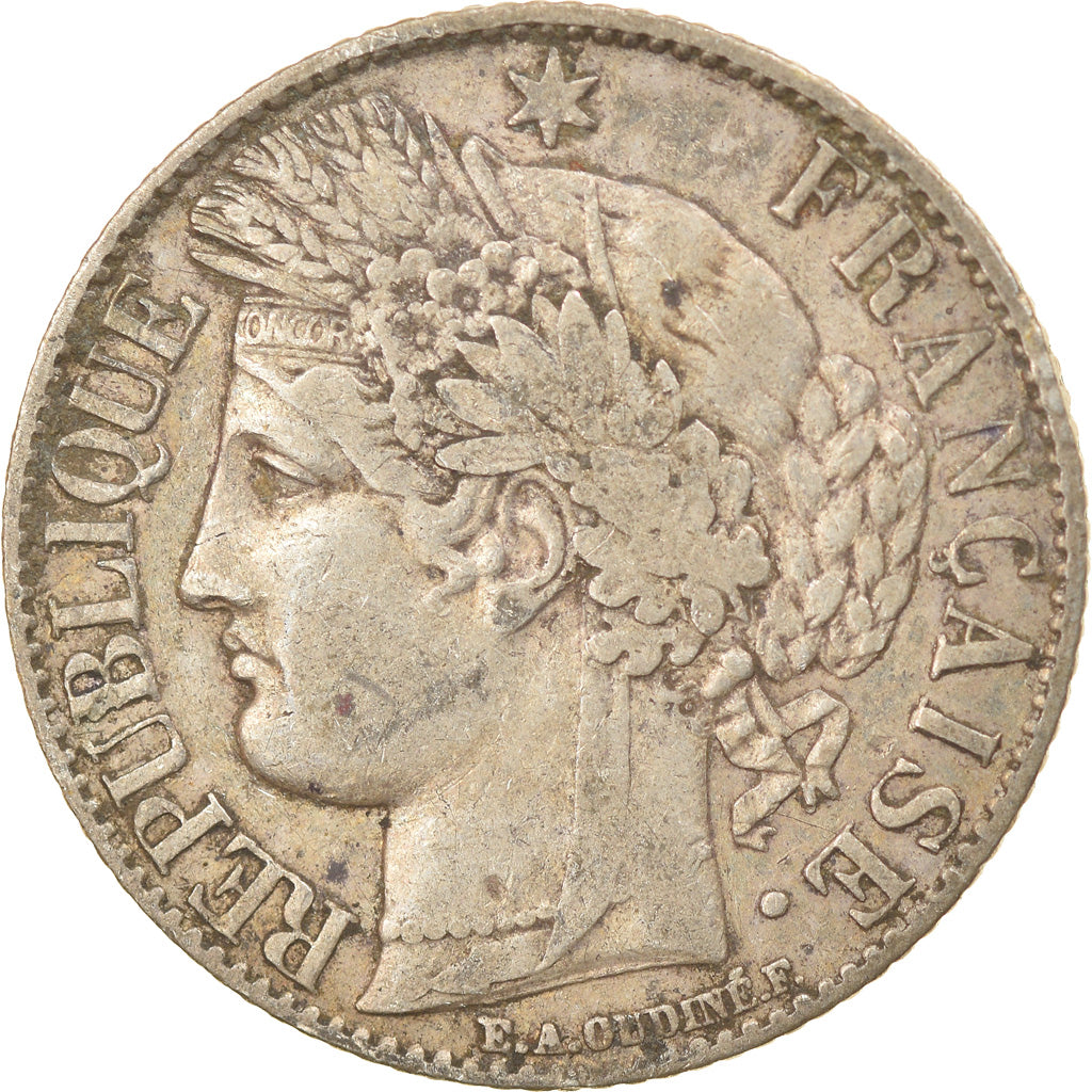 Coin, France, Cérès, Franc, 1888, Paris, EF(40-45), Silver, KM:822.1