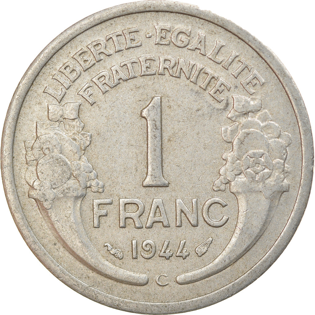 Moneta, Francja, Morlon, Franc, 1944, Castelsarrasin, EF(40-45), Aluminium