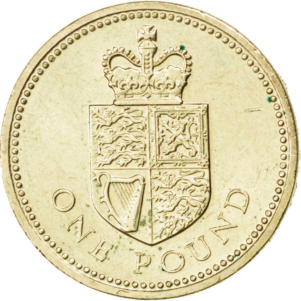 GREAT BRITAIN, Pound, 1988, KM #954, AU(55-58), Nickel-Brass, 22.5, 9.52