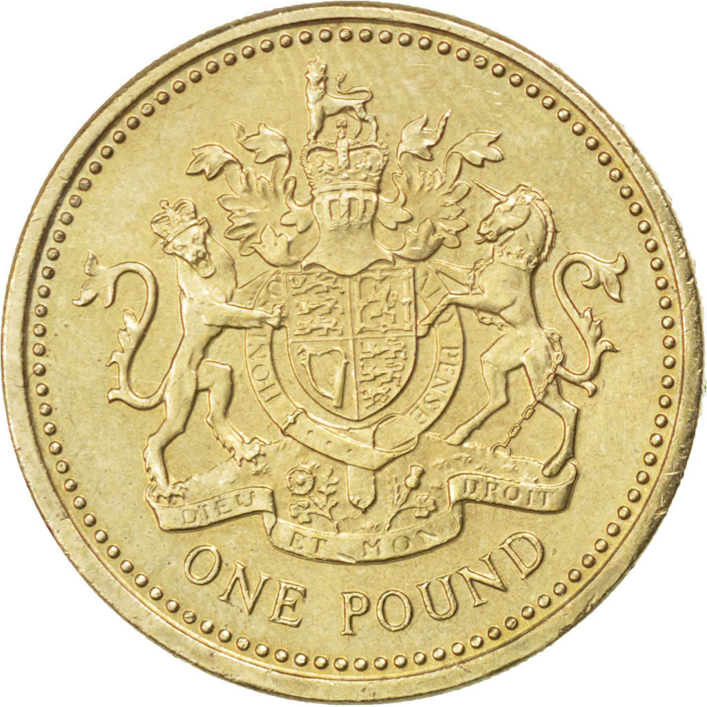 GREAT BRITAIN, Pound, 1983, KM #933, AU(55-58), Nickel-Brass, 22.5, 9.47