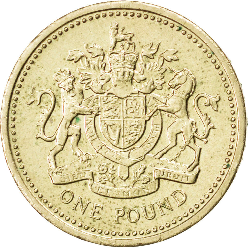 GREAT BRITAIN, Pound, 1983, KM #933, AU(55-58), Nickel-Brass, 22.5, 9.48