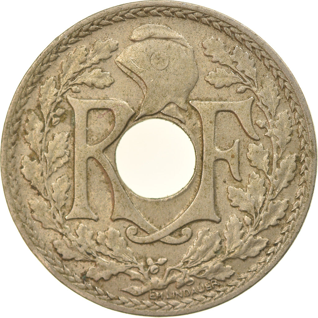 Moeda, França, Lindauer, 5 Centimes, 1920, Paris, EF(40-45), Cobre-níquel