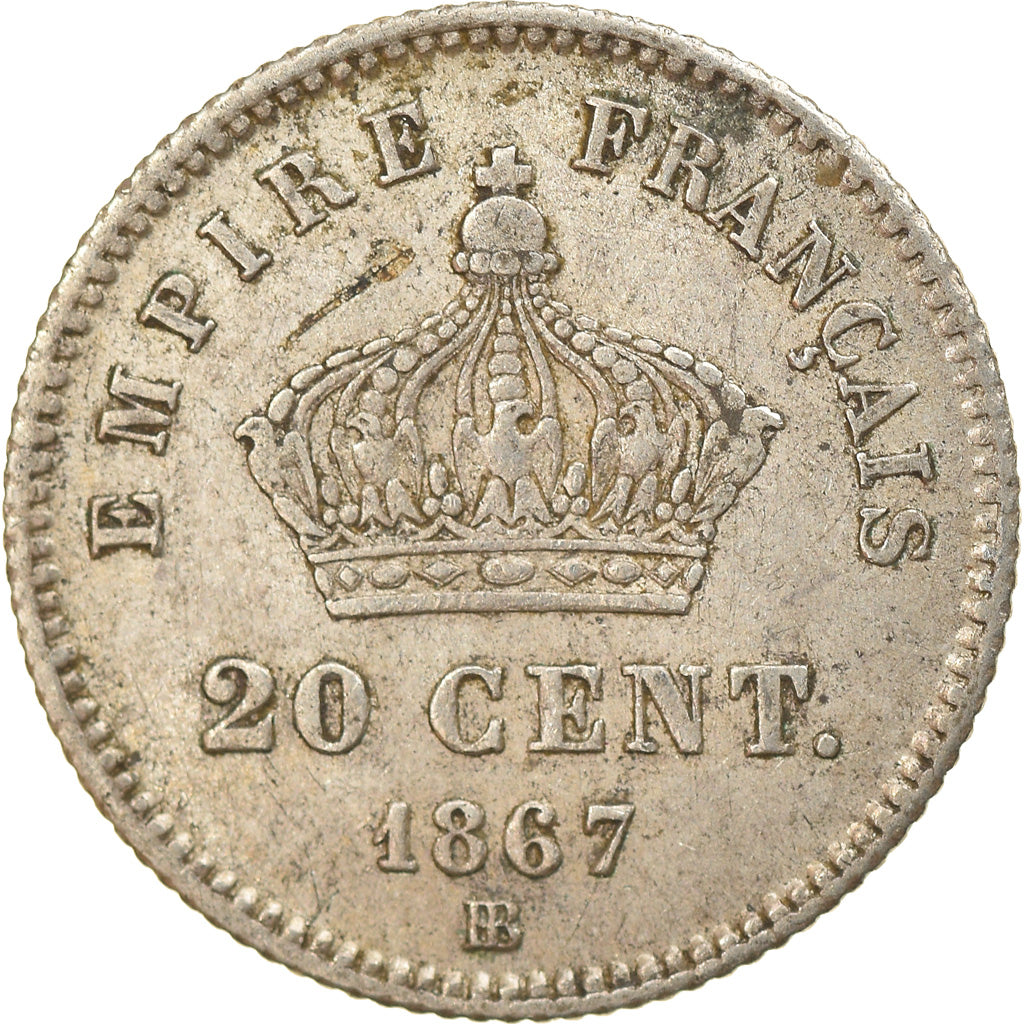 Coin, France, Napoleon III, Napoléon III, 20 Centimes, 1867, Strasbourg