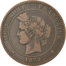 Moneta, Francja, Cérès, 10 Centimes, 1872, Bordeaux, EF(40-45), Bronze