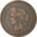 Moneta, Francja, Cérès, 10 Centimes, 1872, Bordeaux, EF(40-45), Bronze
