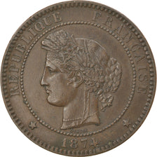 Coin, France, Cérès, 10 Centimes, 1874, Bordeaux, EF(40-45), Bronze, KM:815.2