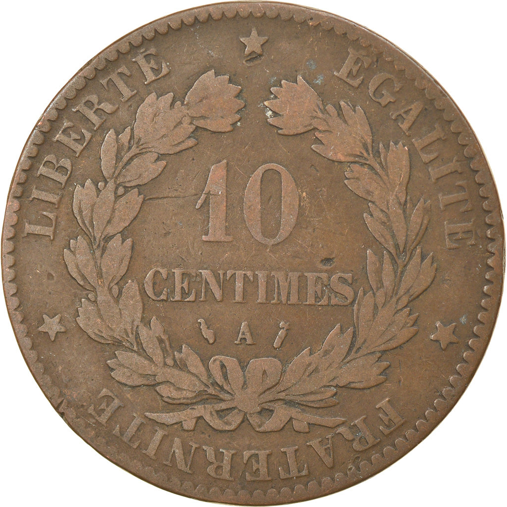 Moneta, Francja, Cérès, 10 Centimes, 1886, Paris, EF(40-45), Bronze, KM:815.1
