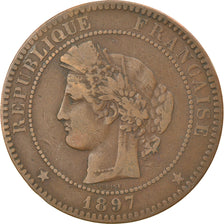 Coin, France, Cérès, 10 Centimes, 1897, Paris, EF(40-45), Bronze, KM:815.1