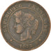 Moneta, Francja, Cérès, 5 Centimes, 1877, Bordeaux, EF(40-45), Bronze