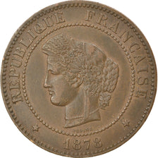 Coin, France, Cérès, 5 Centimes, 1878, Paris, EF(40-45), Bronze, KM:821.1