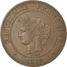 Munten, Frankrijk, Cérès, 5 Centimes, 1879, Paris, ZF, Bronze, KM:821.1